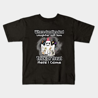Ghostly Grins: Trick or Treat Delights Kids T-Shirt